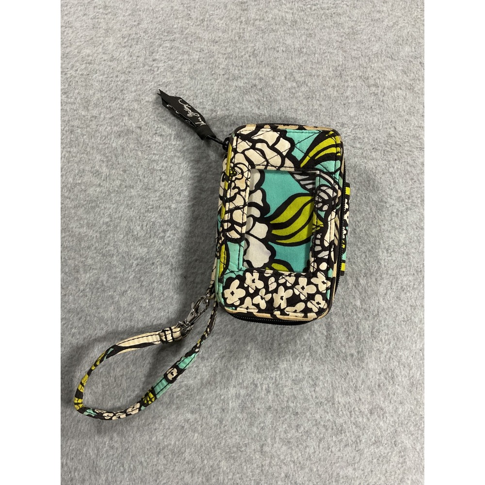 Vera Bradley Night and Day Floral All In One Wristlet Wallet Teal Green Black